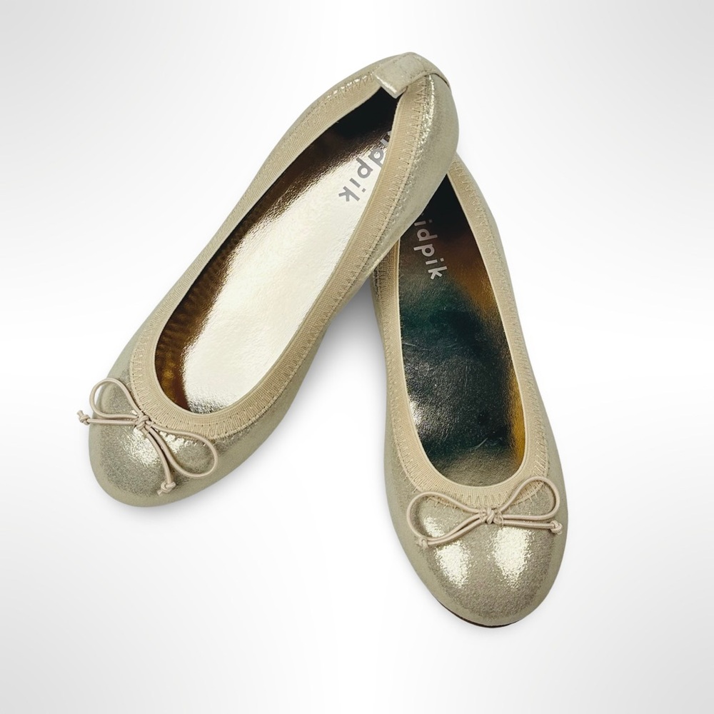 NWOT | Kidpik Gold Sparkle Ballet Flats | Girls Size 3